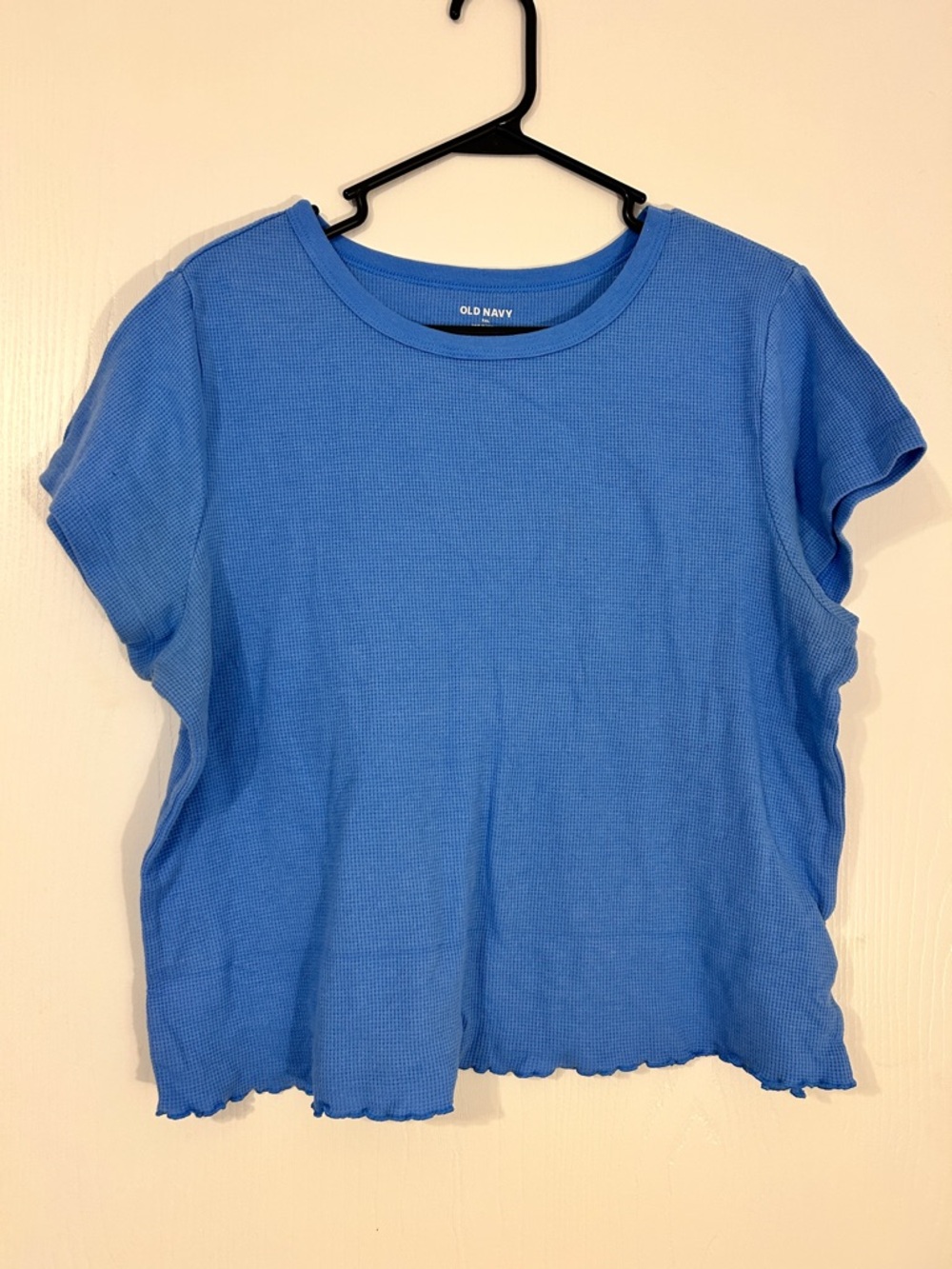 Old Navy Women's Short Sleeve Royal Blue Waffle Knit Tee